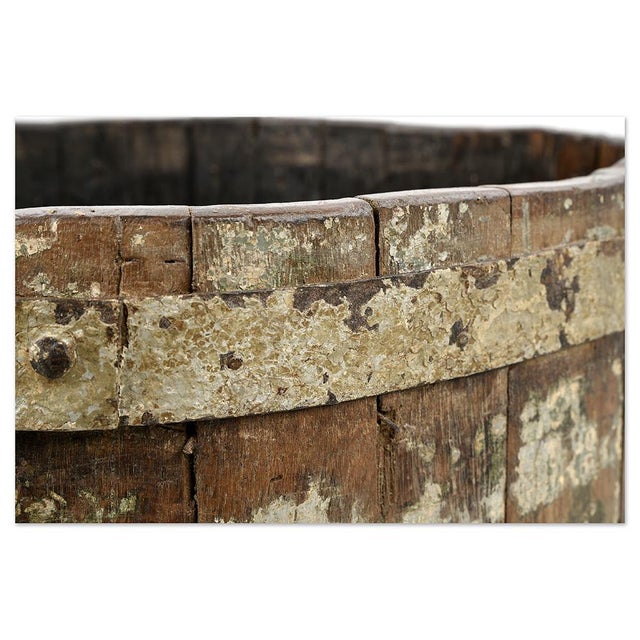Rustic Solid Wood Barrel For Sale - Image 4 of 8