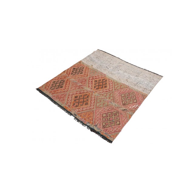 Mid-Century Modern Decorative Vintage Kilim Rug - 3`9″ X 4`0″ For Sale - Image 3 of 6