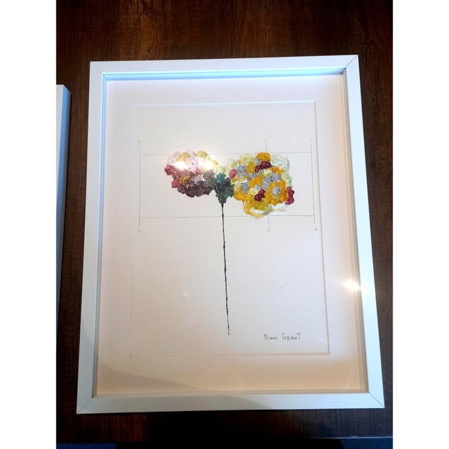 14.2" by 18.9" Framed Organic Modern Original Flower Painting by Diane Grant For Sale - Image 4 of 6