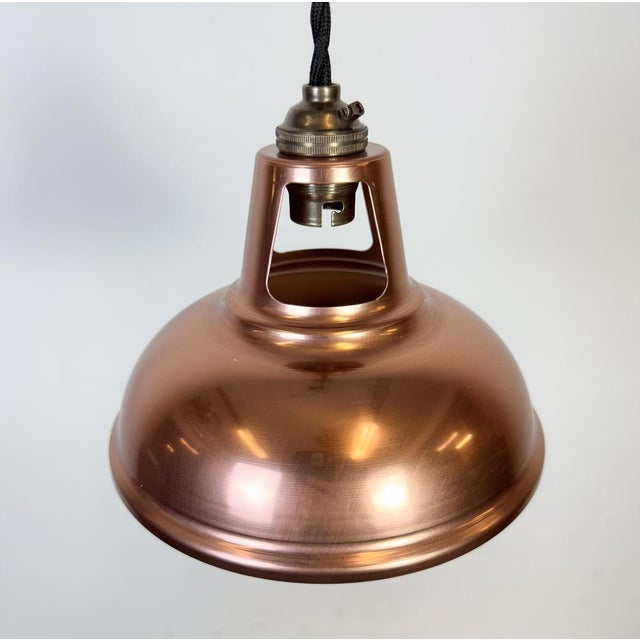 Vintage Industrial Copper Ceiling Lamp For Sale - Image 4 of 16