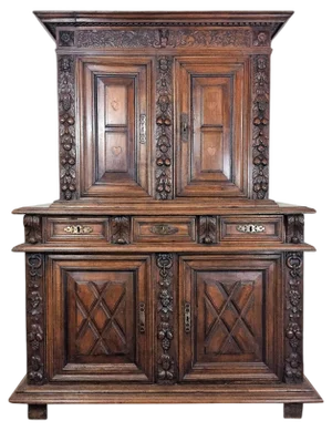 Renaissance Cupboard in Carved Walnut, 1600