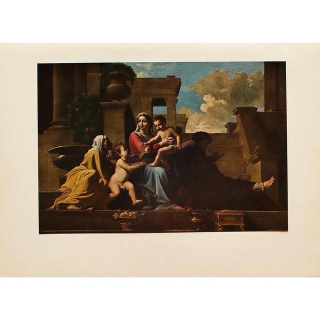 1955 After Nicolas Poussin "The Holy Family on the Steps", Vintage Full-Color Print For Sale In Dallas - Image 6 of 8