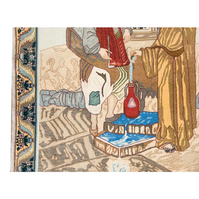Vintage Persian Tabriz Pictorial Rug For Sale - Image 12 of 15