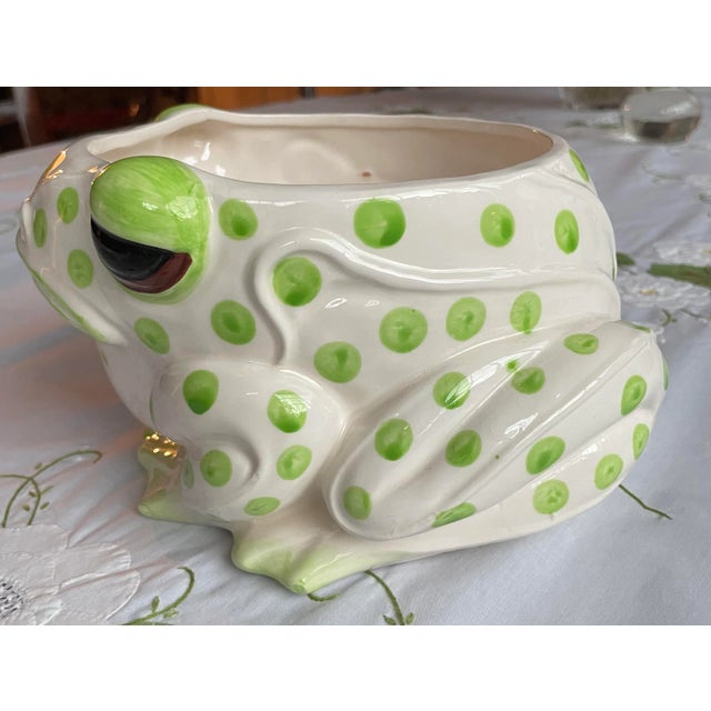 Art Deco 1970s Fitz and Floyd Spotted Frog Planter For Sale - Image 3 of 9