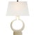 Chapman & Myers by Visual Comfort Signature Ring Form Small Table Lamp in Alabaster with Linen Shade For Sale