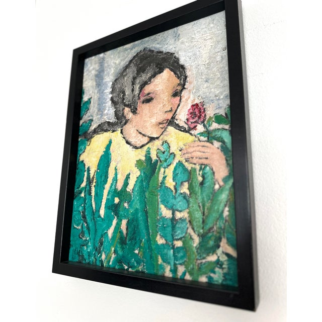 Portraiture Mid-20th century Expressionist Oil Portrait, Framed - House of Else For Sale - Image 3 of 8
