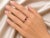 Modern Late 20th Century 14K White Gold Diamond Ruby 3 Stone Band Ring, Size 6.75 For Sale - Image 3 of 3