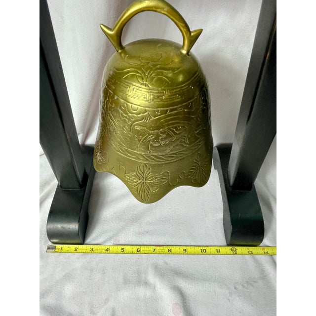 Black Vintage Large Black Wooden Pagoda Temple With Solid Brass Bell Gong, Circa 1925 For Sale - Image 8 of 8