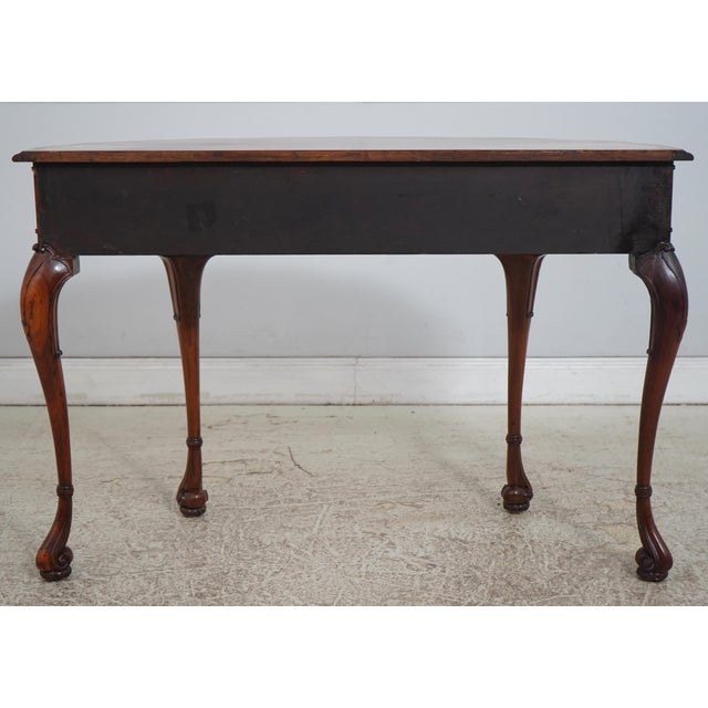 Vintage Burl Walnut George II 1 Drawer Console Table For Sale - Image 17 of 18