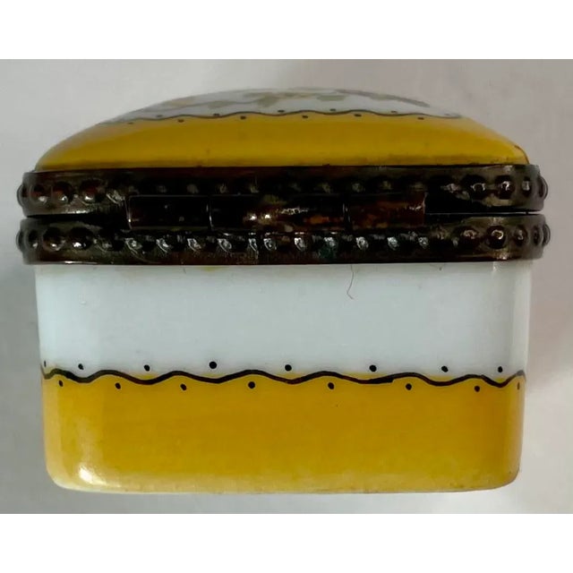Ceramic Limoges France, Porcelain Trinket Box, Hand Painted For Sale - Image 7 of 11