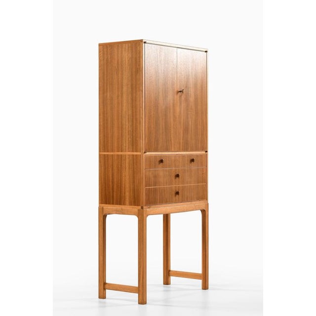 Wood Lillbo Cabinet in Walnut attributed to Carl Malmsten, 1950s For Sale - Image 7 of 9