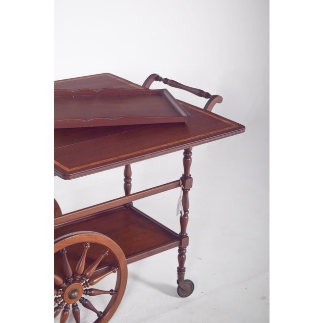 Mid-Century Mahogany Tea Trolley with Side Flaps, 1940s For Sale - Image 11 of 15