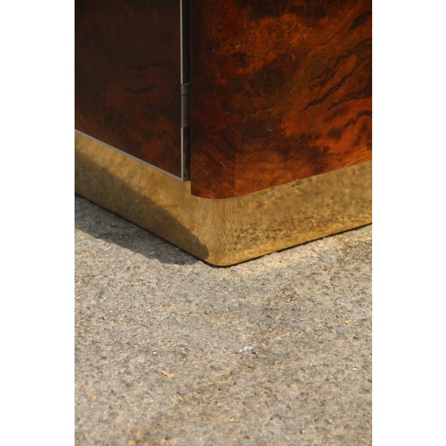 Metal Walnut Burl and Brass Sideboard by Carlo Torriggiani, 1970 For Sale - Image 7 of 16