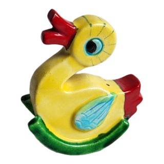 1950s Mid Century Modern Hand Painted Duck Salt Shaker For Sale