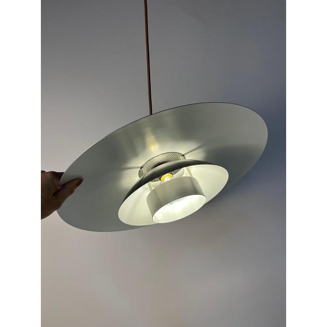 Large Leto Silver Copper Pendant Lamp by Top Lamper, 1980s For Sale - Image 5 of 11