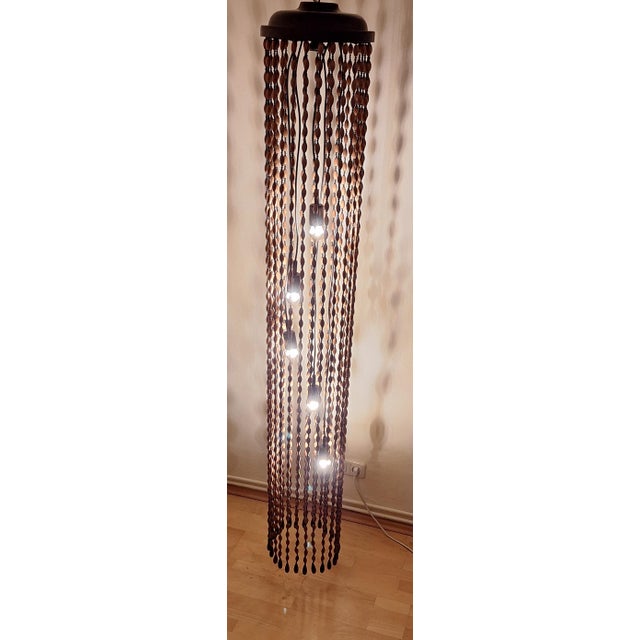 Large Mid-Century German Model 887/5 Cascade Lamp in Larch Wood from Temde, 1960s For Sale - Image 10 of 13