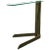 Modern Karl Springer Style Brass & Glass Side Table For Sale - Image 3 of 3