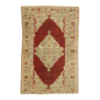 Vintage Turkish Oushak Rug - 03'06 X 05'04 For Sale