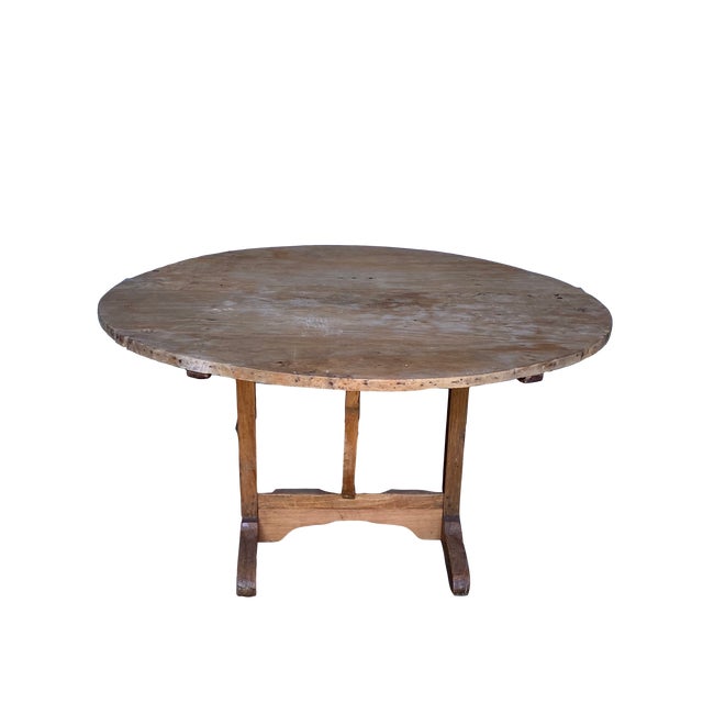French Country French Bleached Oak Wine Tasting Table For Sale - Image 3 of 12