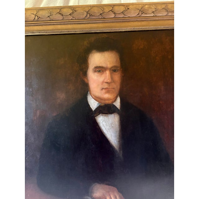 Found in the South of France, this Late 19th Century French Oil on Canvas Portrait of a Gentleman dates back to the late...