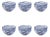 Delphine 6-Piece Set Glass Bowls, Multi Blue For Sale
