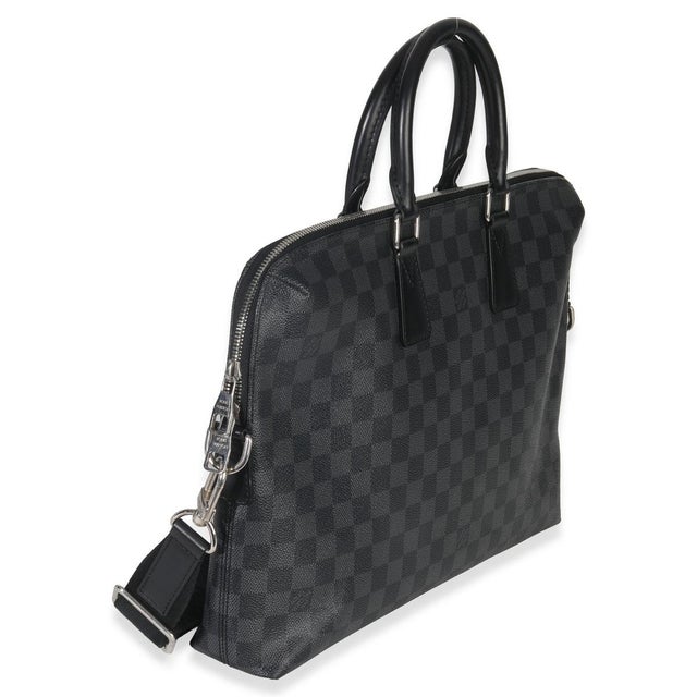 Contemporary Damier Graphite Canvas Porte Documents Jour NM For Sale - Image 3 of 8