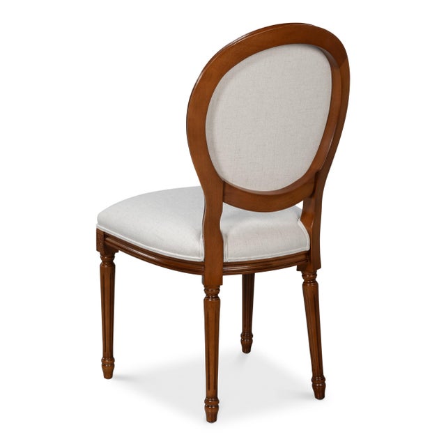 Louis XVI Dining Chairs with Oval Backs in Walnut, Sets of 2 For Sale - Image 4 of 12
