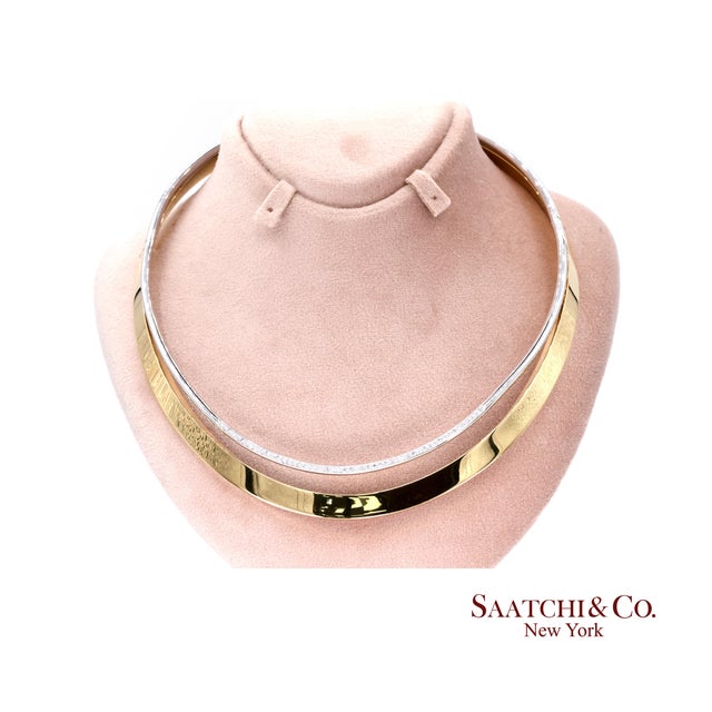 18K Two Toned Choker Necklace Metal Type: 18k Gold, Yellow Gold, White Gold Total Item Weight: 55.4 Grams Dimensions:...