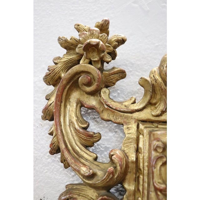 Carved and Gilded Wood Wall Mirror, Early 20th Century For Sale - Image 13 of 14