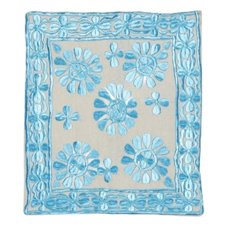 15"x17" Cotton Blue Cushion Cover. New Lace Pillow. Handmade Throw Pillow For Sale
