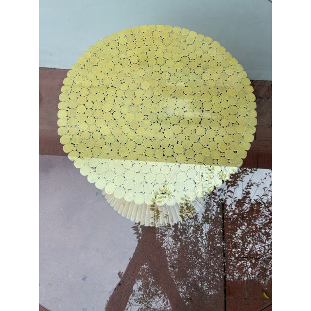 This is the classic Mcguire sheaves of wheat bamboo pedestal with a 48" x 5/8" thick tempered beveled glass top, all in...