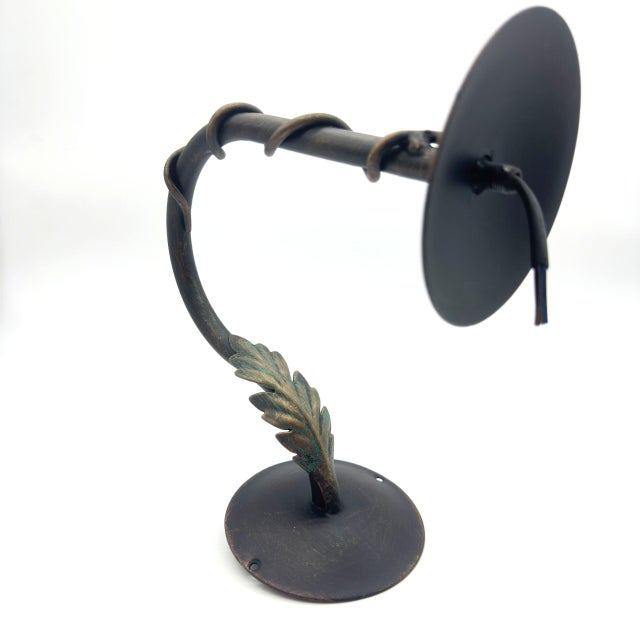 Hand-Forged Wrought Iron Wall Sconce Body (Botanical Vine & Leaf Motif) Artistic Fixture For Sale - Image 6 of 7