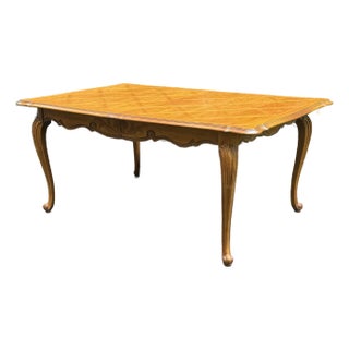 Vintage Gravely Furniture Parquet Top French Dining Table For Sale