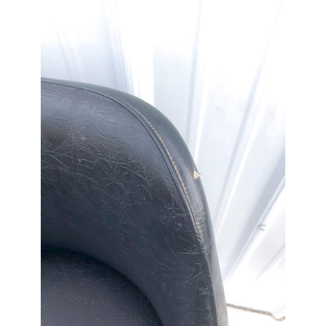 Mid Century Modern Black Vinyl Swivel Bar Stools Set of 3 Chairish