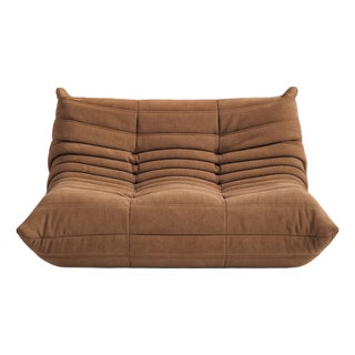 Hazelnut Togo 2-Seater by Michel Ducaroy for Ligne Roset, 2010s For Sale