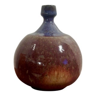 Vintage Mid-Century Modern Signed American Studio Pottery Bud Vase For Sale