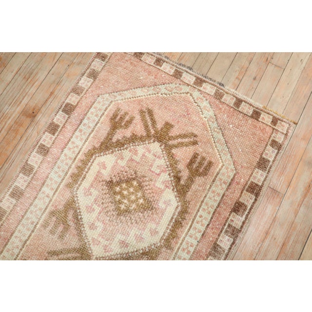 Rustic Vintage Zabihi Collection Turkish Anatolian Tribal Small Runner - 2'6" x 5'7" For Sale - Image 3 of 9