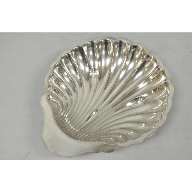 Silver Vintage Mid Century Modern Large Silver Plated Clam Shell Serving Dish Platter For Sale - Image 8 of 8