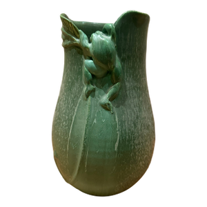 Ephraim Faience Pottery Tall Climbing Frog Vase - Pristine Condition - Versatile