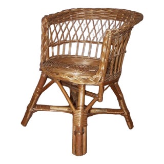 Rattan Children's Armchair, 1960s For Sale