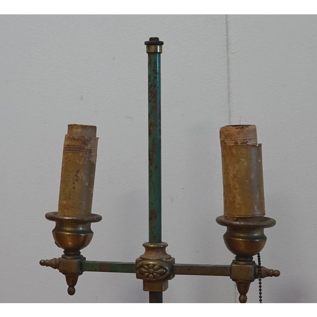 Rembrandt Lamp Company Rembrandt Antique Bouillotte Iron Tole Lamp, 1920s For Sale - Image 4 of 12