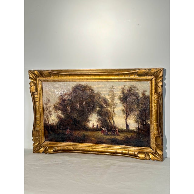 After Jean-Baptiste Camille Corot, Dance of the Nymphs, 19th Century, Oil Painting on Canvas, Framed For Sale - Image 9 of 14