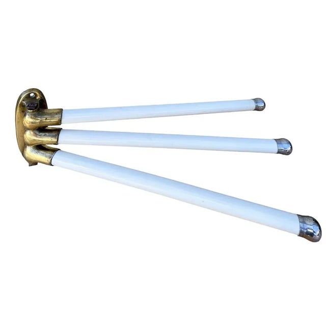 Art Deco Cast Iron Enamelled Swivel Towel Rack, 1920s For Sale - Image 11 of 11