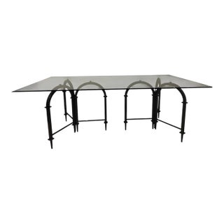 Global Views 84”x44” Acquedotto Iron and Glass Dining Table For Sale