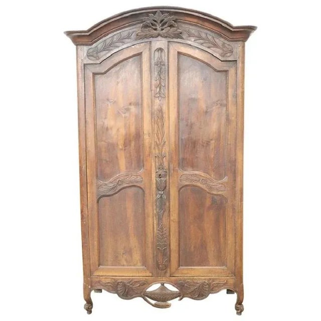 Antique French Wardrobe in Solid Walnut, 1770s For Sale - Image 17 of 17