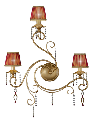 Fenice Gold 3 Lights Wall Sconce in Montecarlo Gold and Cut Glass by Aggiolight