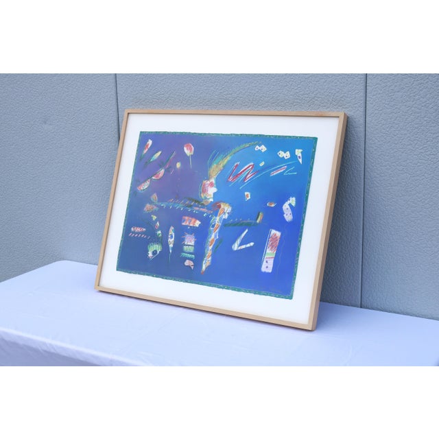 1980s 1980's Val Rossman Neighbors Abstract Expressionism Pastel Artwork One-of-a-Kind For Sale - Image 5 of 17