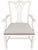 Set of 8 Hepplewhite dining chairs painted White Dove with Schumacher Sarong Weave indoor/outdoor fabric in Mediterranean...