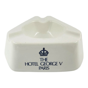 Vintage George v Hotel Paris France White Ceramic Ashtray