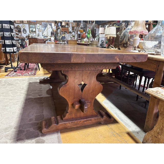 French Monastery Style Wood Dining Table, 1900s For Sale - Image 4 of 11